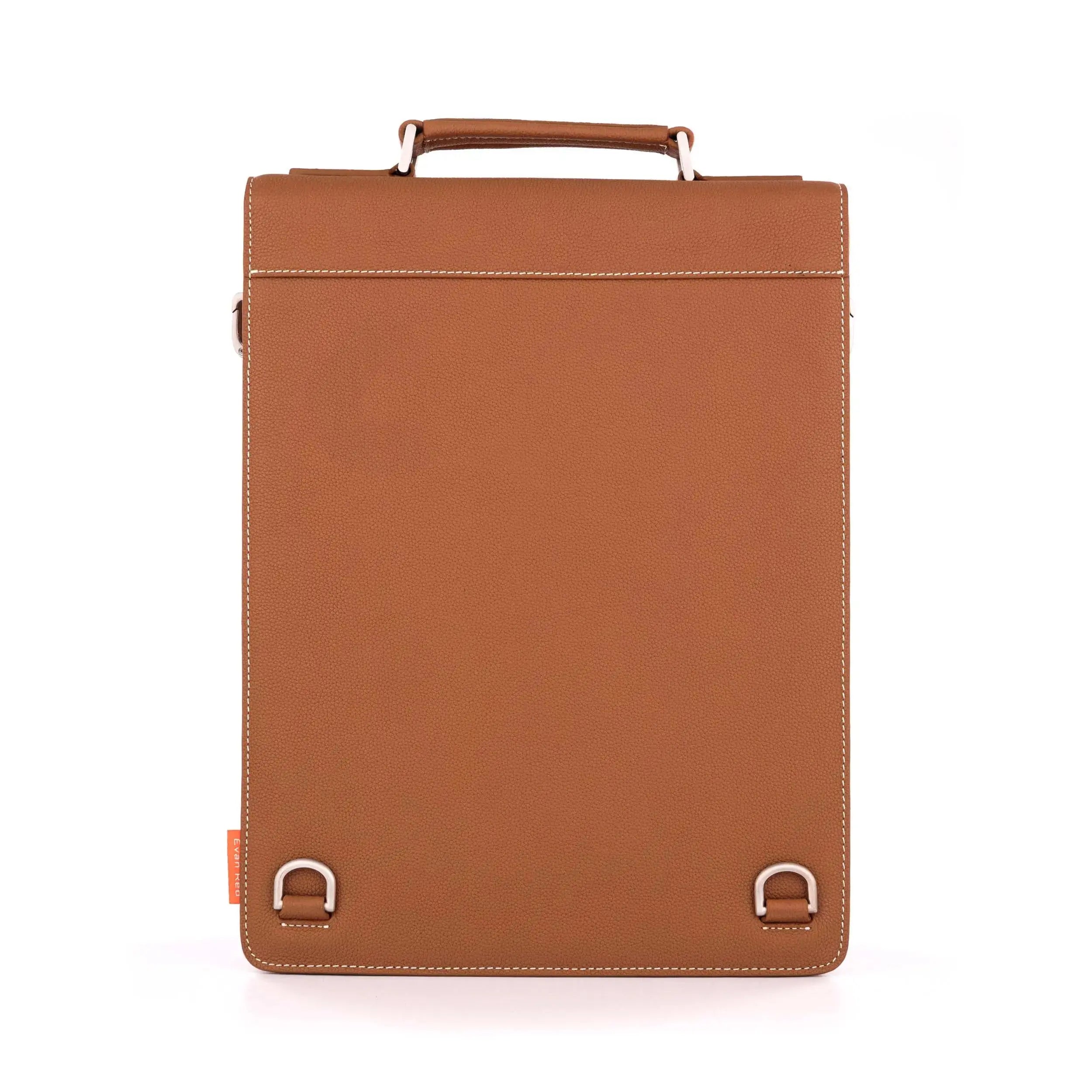 Classic Tan Leather Backpack Evan Red