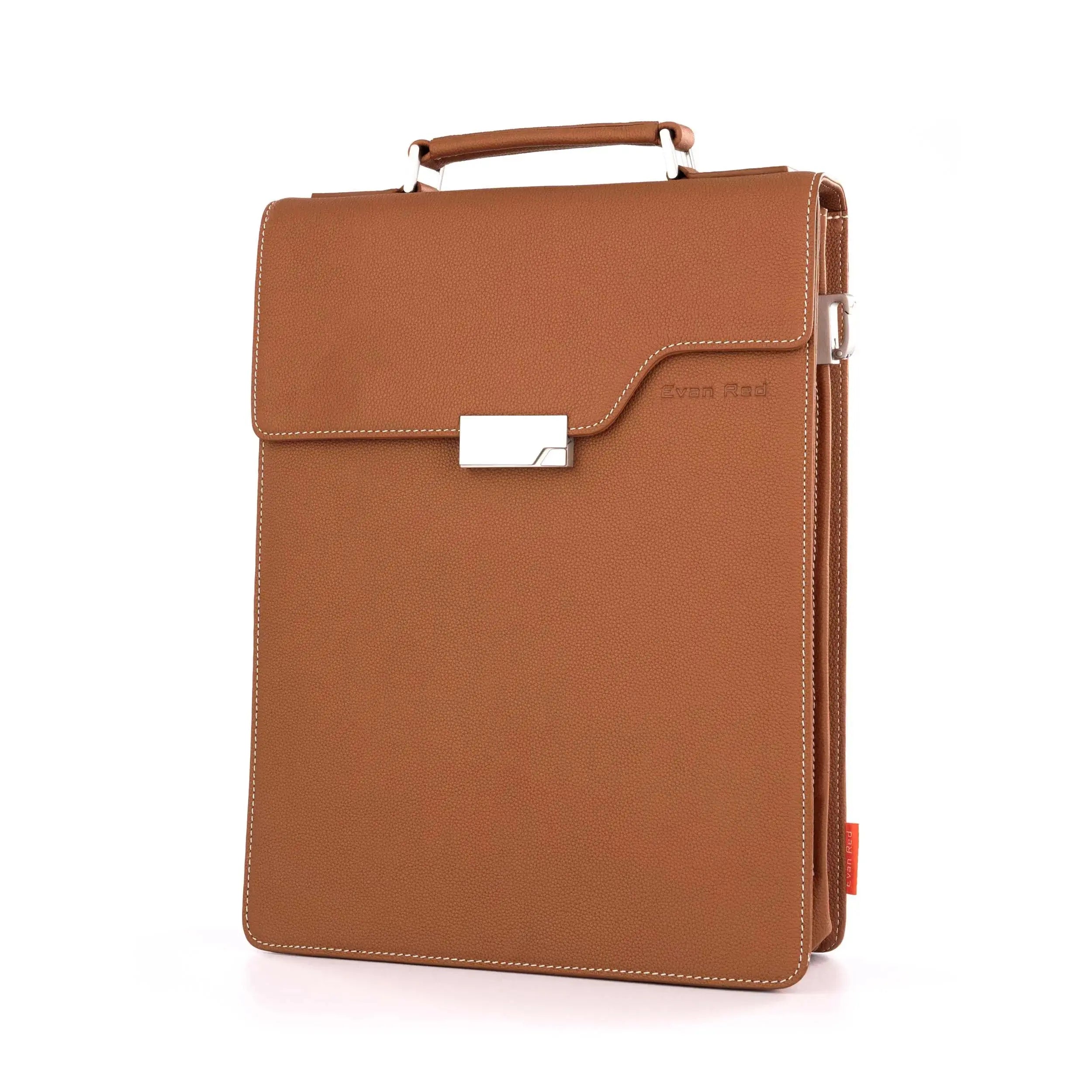 Classic Tan Leather Backpack Evan Red