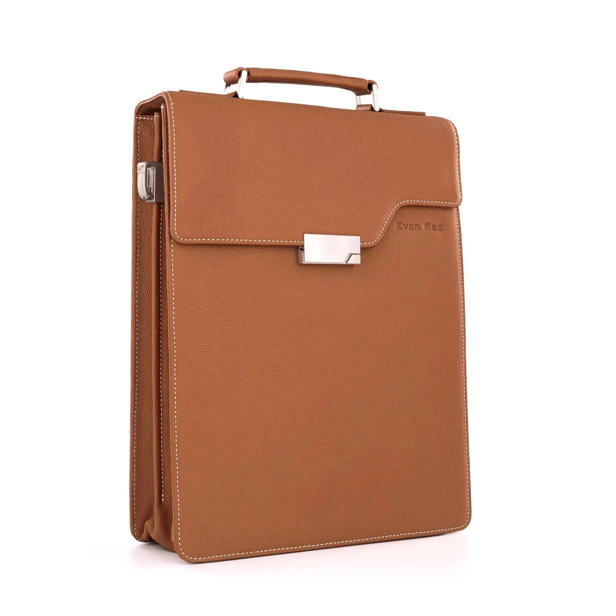 Classic Tan Leather Backpack Evan Red